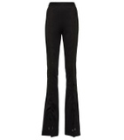 David Koma Lace-up cotton jersey flared pants