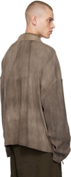 Aviva Jifei Xue Brown V-Neck Cardigan