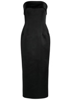 Emilia Wickstead Keeley Strapless Satin Midi Dress Black