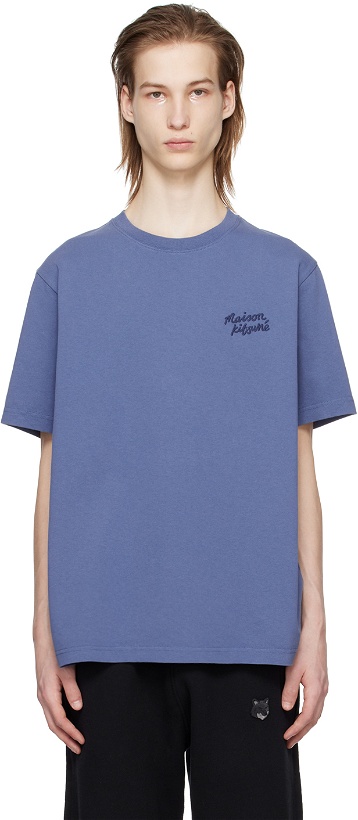 Photo: Maison Kitsuné Blue Handwriting T-Shirt