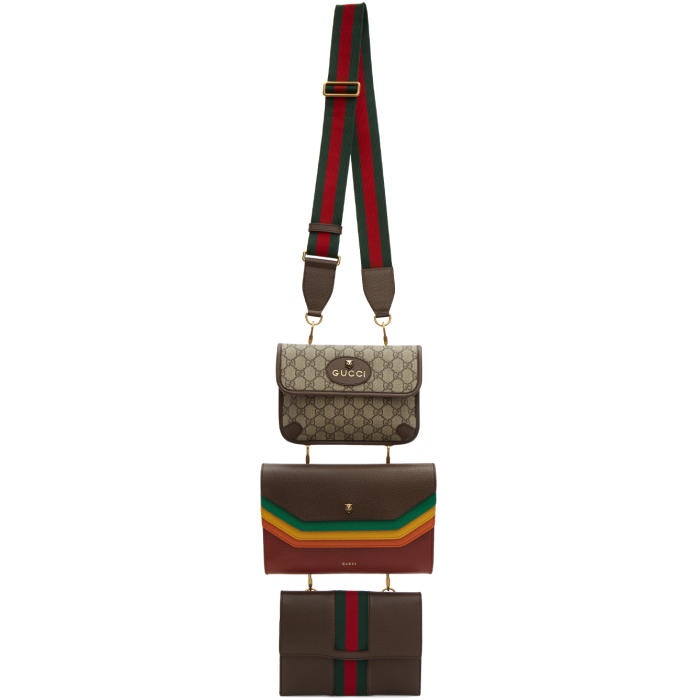 Photo: Gucci Three-Pack Multicolor Pouch Bags