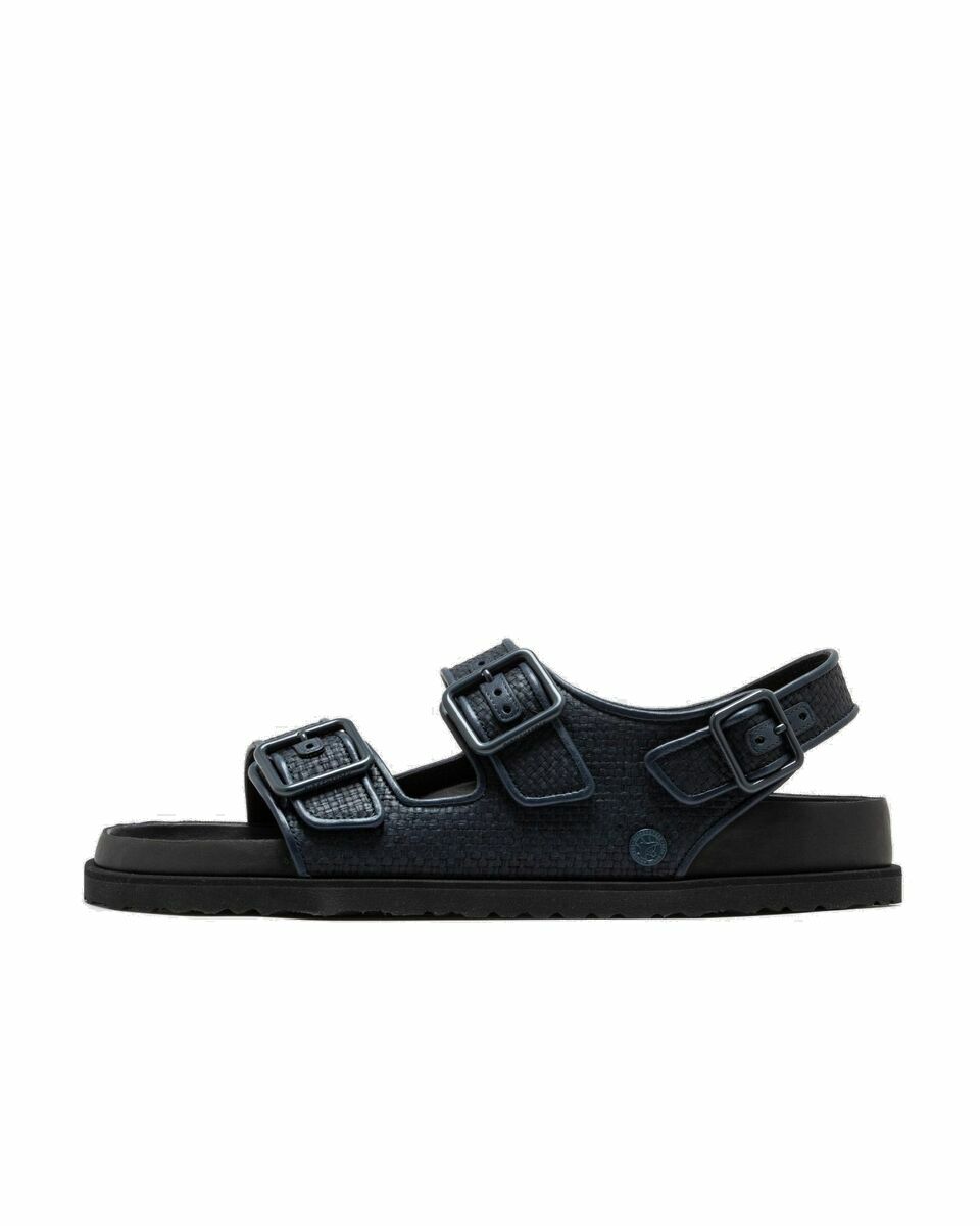 Photo: Birkenstock 1774 Arizona Raffia Luxe 1774 Blue - Mens - Sandals & Slides