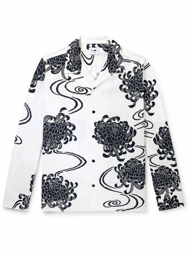 Photo: NN07 - Julio 5210 Convertible-Collar Floral-Print Cotton and Lyocell-Blend Shirt - White