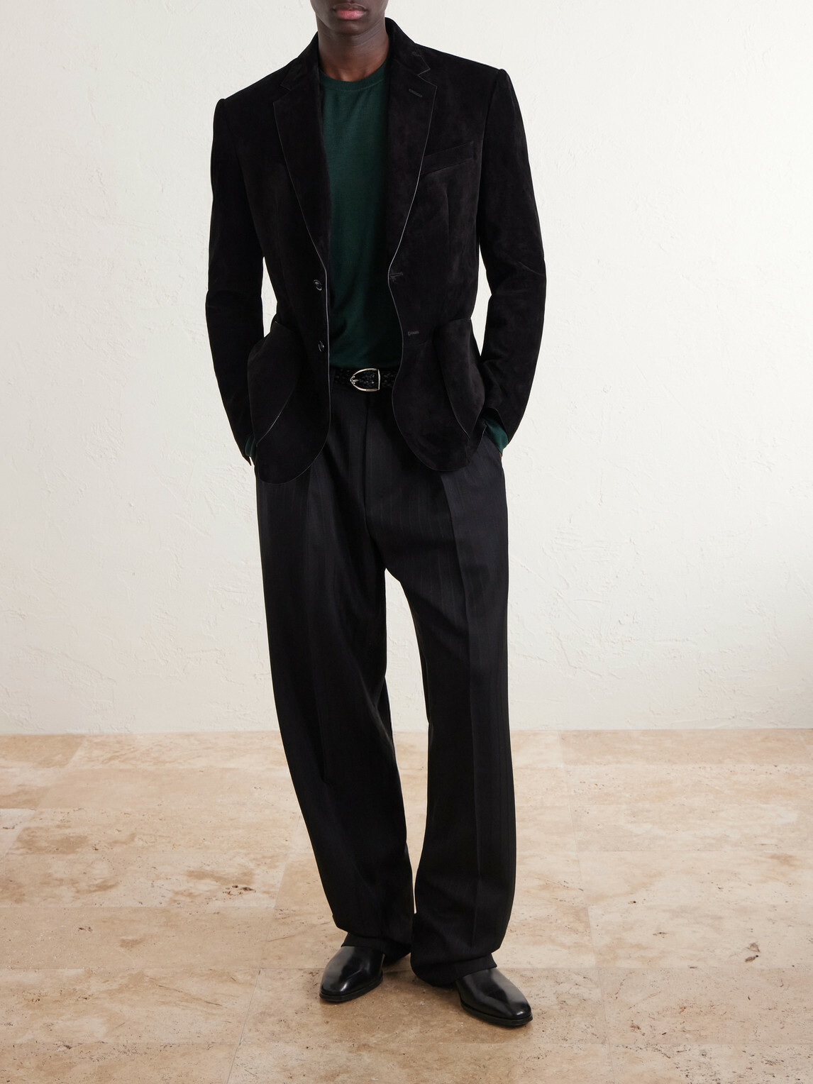 TOM FORD - Panelled Suede Blazer - Black