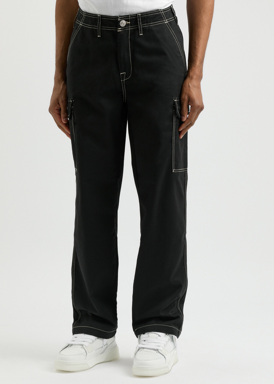 True Religion Straight-leg Twill Cargo Trousers Black