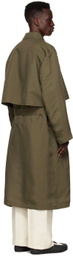 Jil Sander Green Viscose Trench Coat