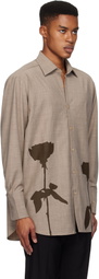Ludovic de Saint Sernin Beige & Brown Go To Flower Shirt
