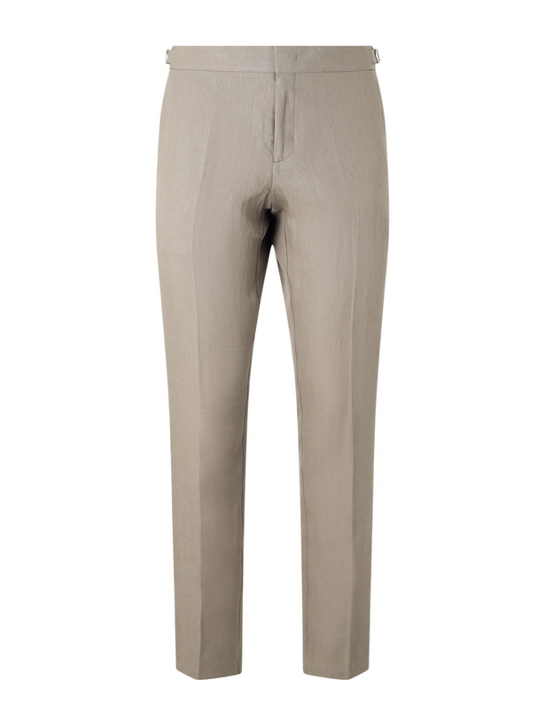 Photo: Orlebar Brown - Griffon Straight-Leg Linen Trousers - Brown