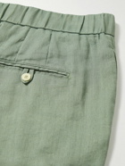 Frescobol Carioca - Oscar Straight-Leg Linen and Cotton-Blend Drawstring Trousers - Green