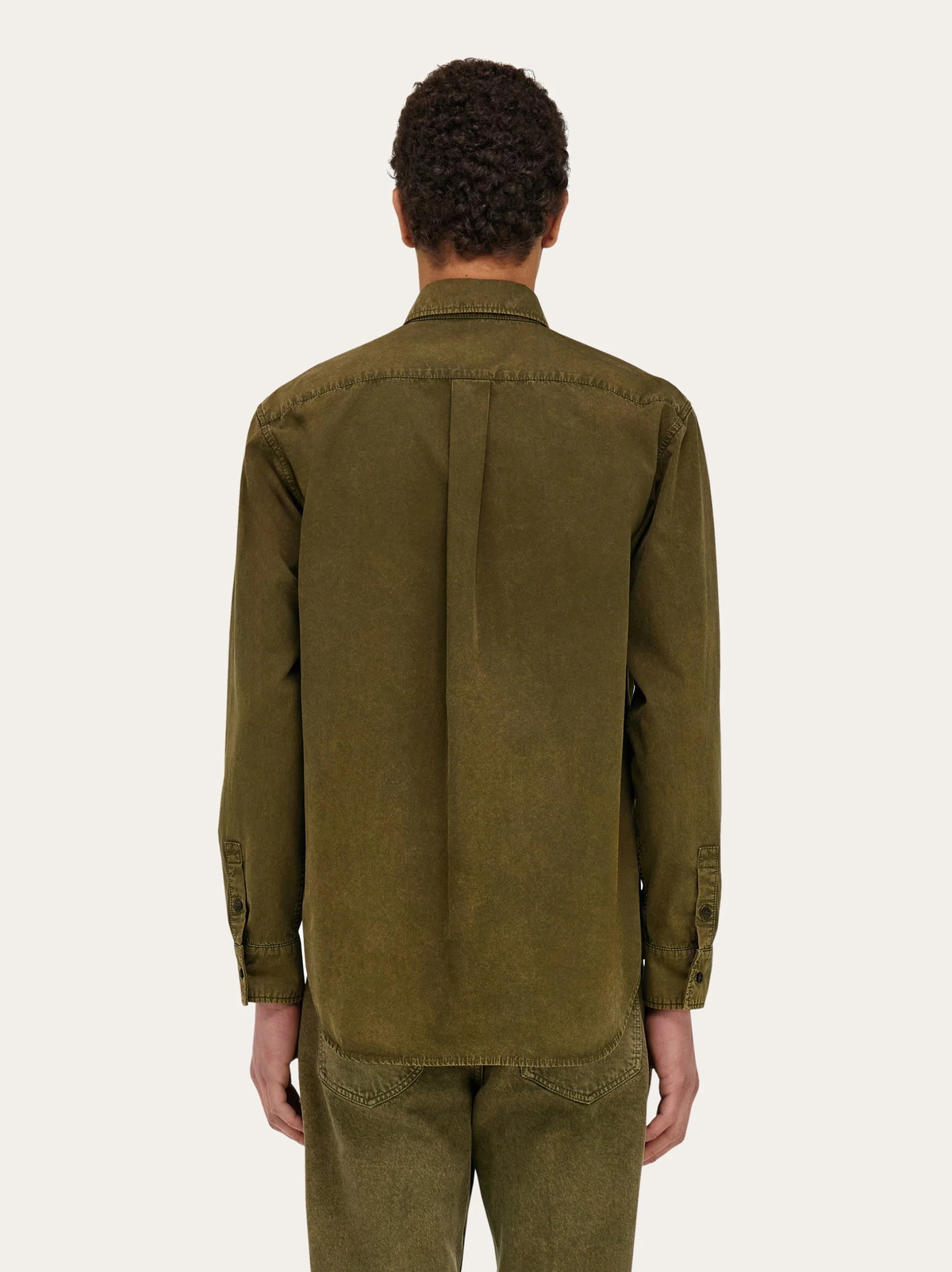 Ferragamo Mens Button down work shirt in Green
