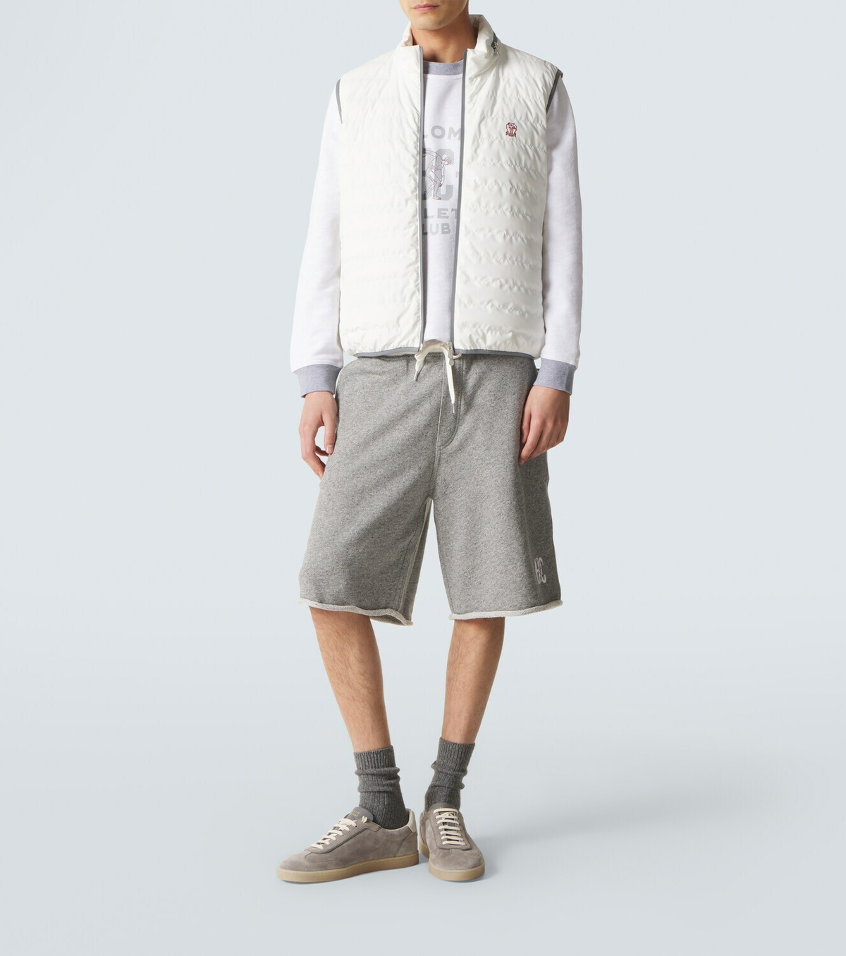 Brunello Cucinelli Printed cotton and linen sweatshirt