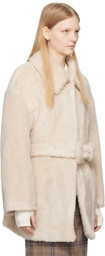 LOW CLASSIC Off-White Belted Coat