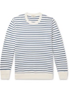 ALTEA - Striped Cotton Sweater - Blue