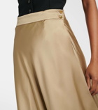 Loro Piana Asymmetric silk maxi skirt
