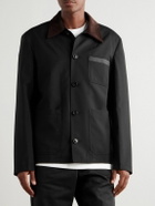 Marni - Cotton Velvet and Satin-Trimmed Grain de Poudre Wool Jacket - Black