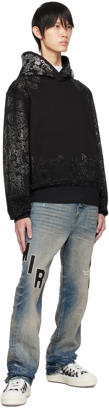 AMIRI Black Crystal Bandana Hoodie Amiri