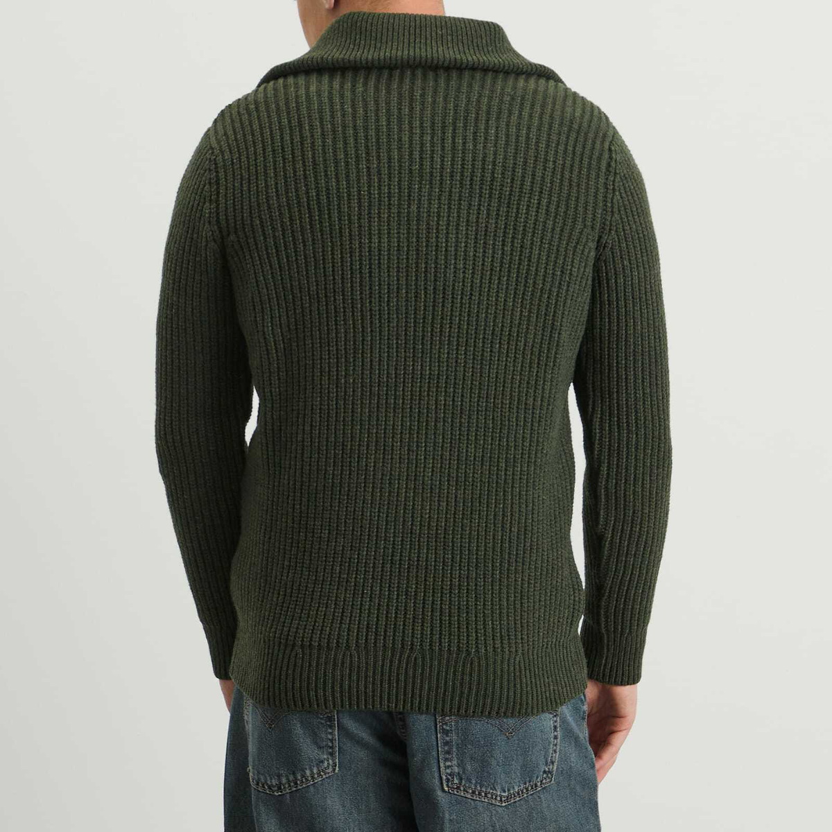 Armor-Lux Men's Half Zip Rib Knit Jumper in Chimera
