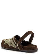 Rick Owens Mega Lace Suede Mules Brown