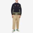 Sacai Men's Nylon Twill MA-1 Crew Sweat in Navy/Khaki