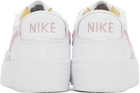 Nike White & Pink Blazer Low Platform Sneakers
