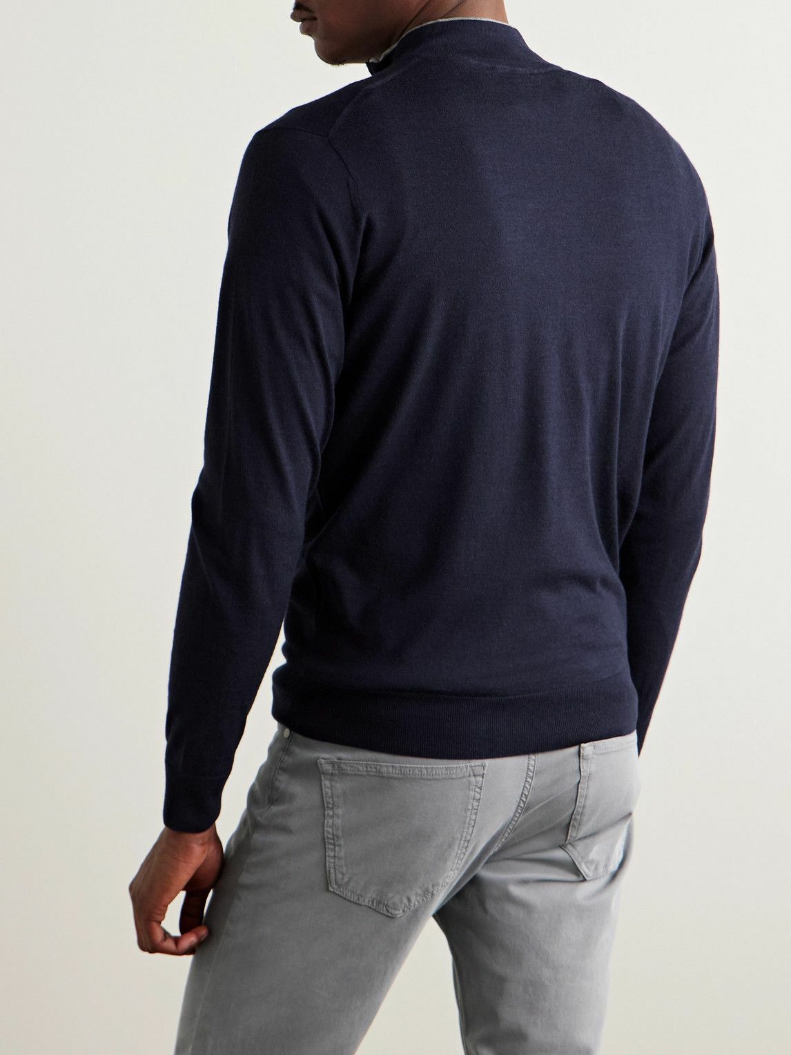 Peter Millar - Excursionist Flex Merino Wool-Blend Half-Zip Sweater - Blue
