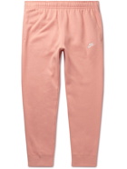 Nike - Sportswear Club Slim-Fit Tapered Logo-Embroidered Cotton-Blend Jersey Sweatpants - Pink