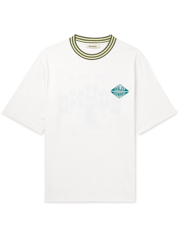 Photo: Wales Bonner - Rhythmo Logo-Print Organic Cotton-Jersey T-Shirt - White