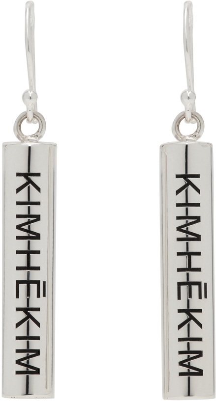 Photo: KIMHĒKIM Silver Logo Bullet Earrings