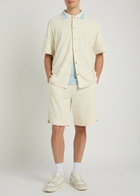 DRÔLE DE Monsieur Monogramme Terry Cotton Shorts Off White