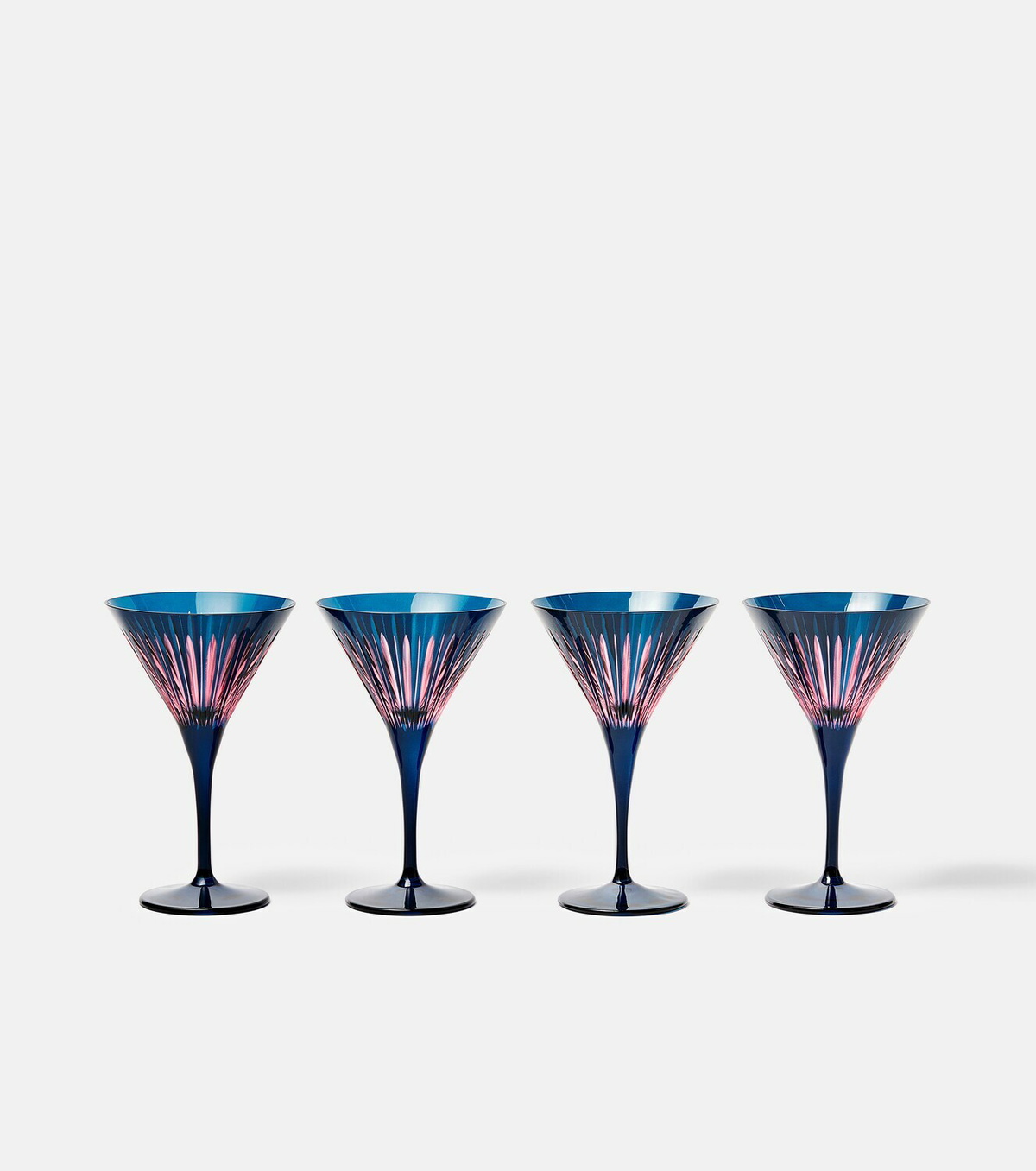 L'Objet Prism set of 4 martini glasses