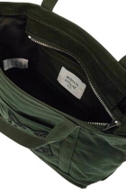 MAISON KITSUNE small tote bag in ranger green cotton with embroidered fox logo Green