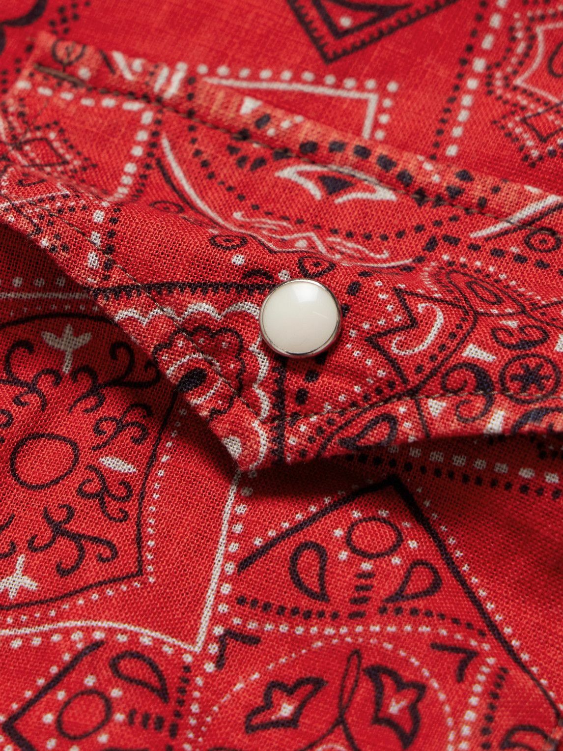 KAPITAL - Bandana-Print Cotton-Gauze Shirt - Red KAPITAL