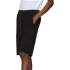 Dolce and Gabbana Black Flocked Print Bermuda Shorts