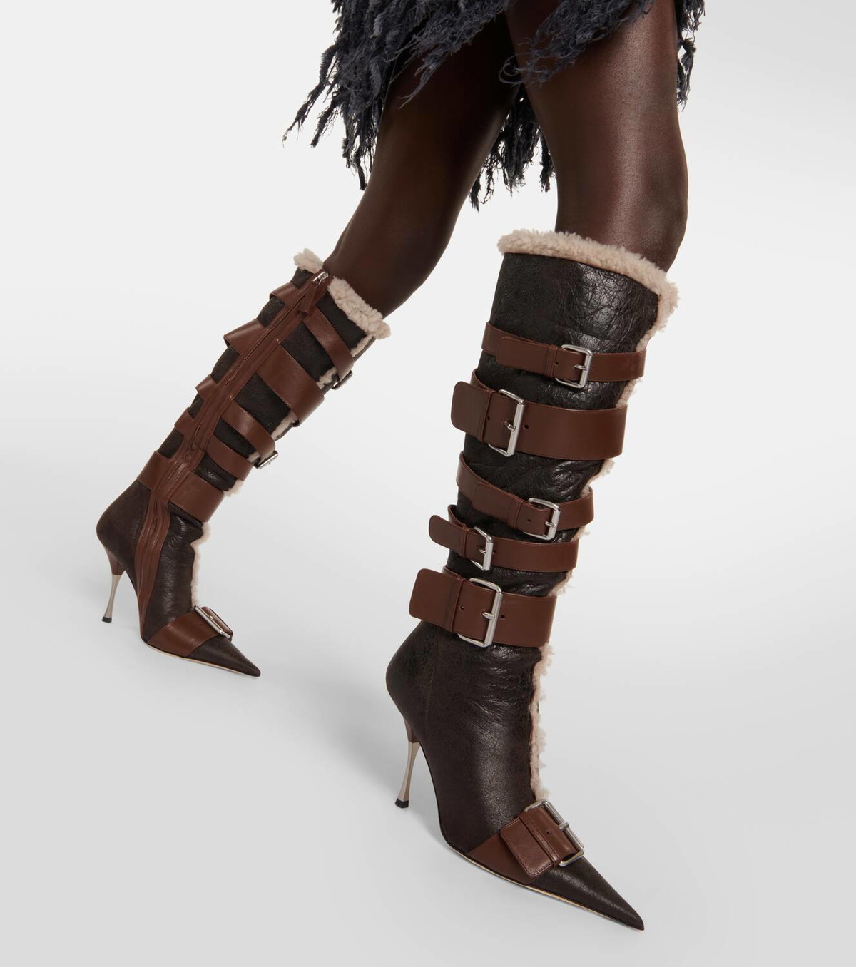 Blumarine Hilda leather knee-high boots