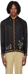 Bode Black Garden Sampler Shirt