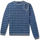 Raf Simons - Cutout Metallic Knitted Sweater - Men - Blue