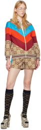 Gucci Beige & Brown Python Platform Heeled Sandals