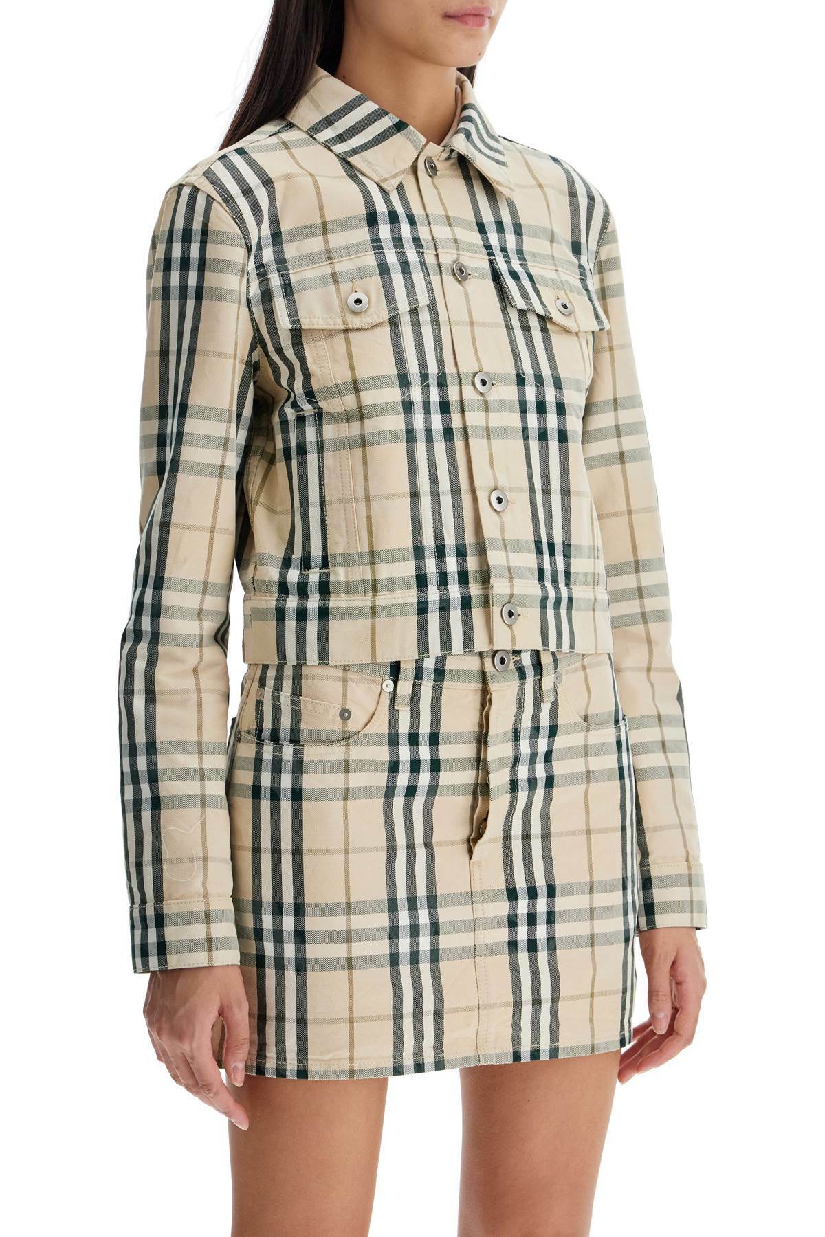 BURBERRY cropped checkered jacket for Neutro Burberry