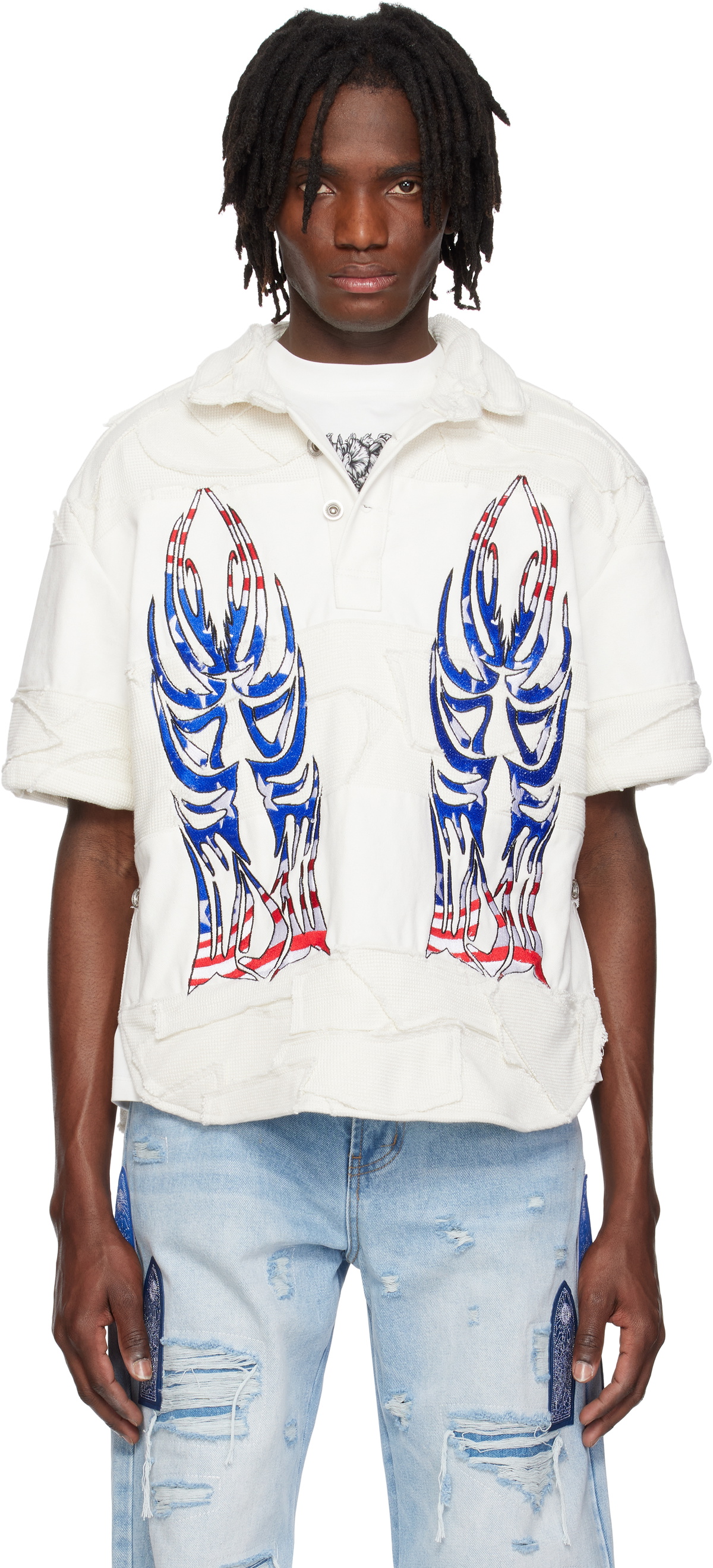 Who Decides War Off-White Winged Glory Polo
