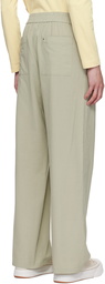 AMI Paris Green Elasticized Waist Trousers