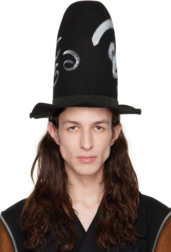 Photo: Comme des Garçons Homme Plus Black Printed Structured Hat
