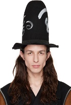 Comme des Garçons Homme Plus Black Printed Structured Hat