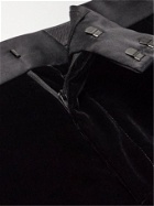 Giorgio Armani - Satin-Trimmed Velvet Tuxedo Trousers - Black