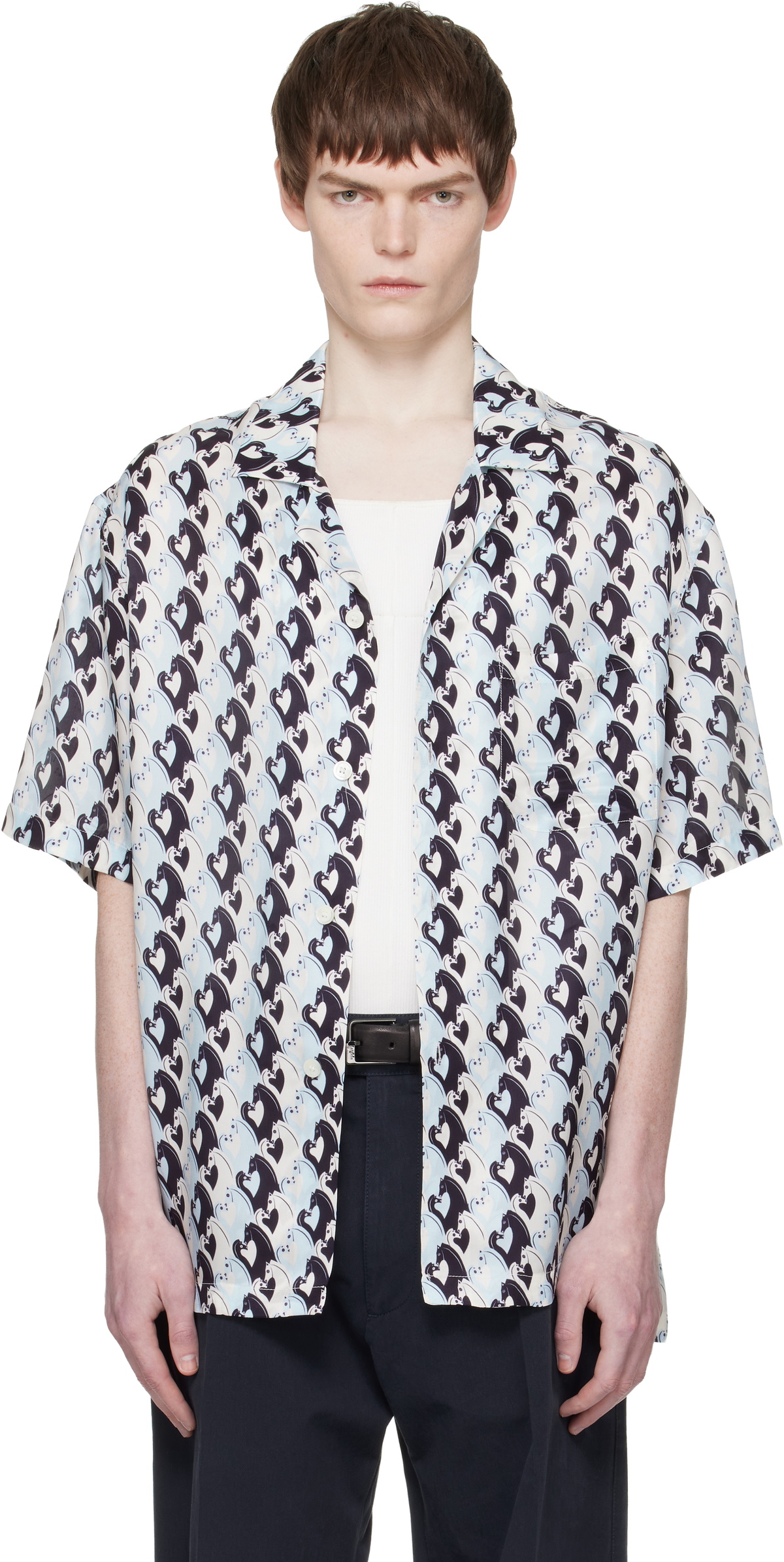 Lanvin Blue Lunar Year Print Shirt