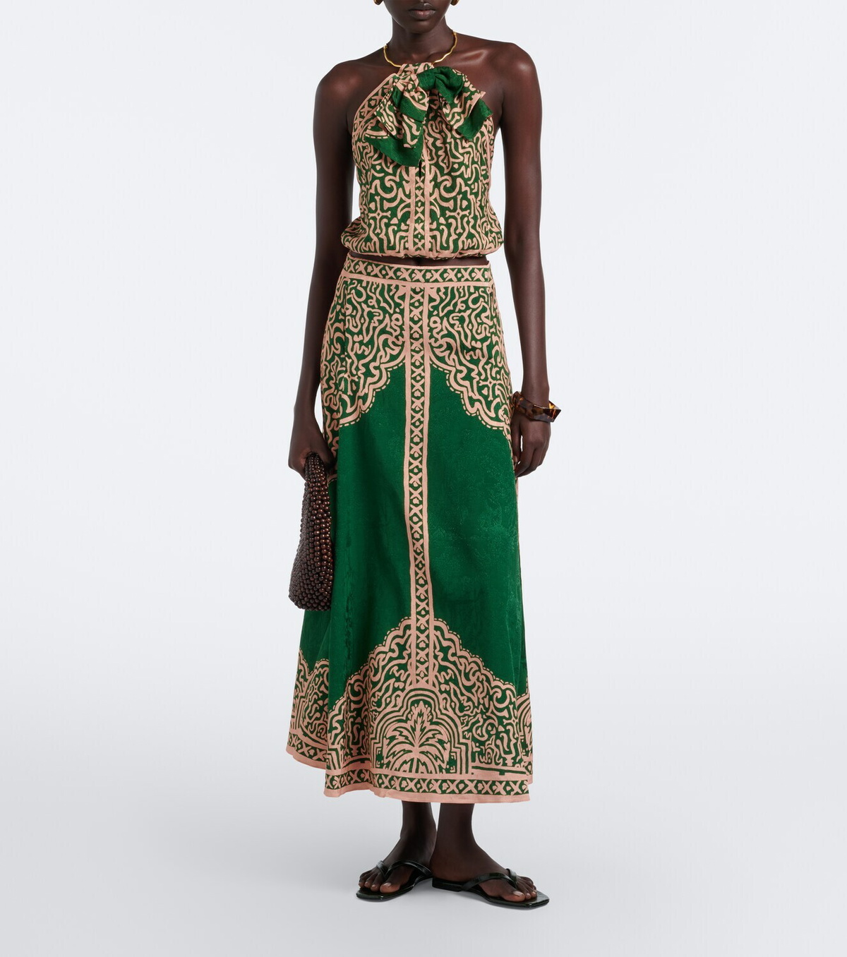 Johanna Ortiz Printed halterneck top
