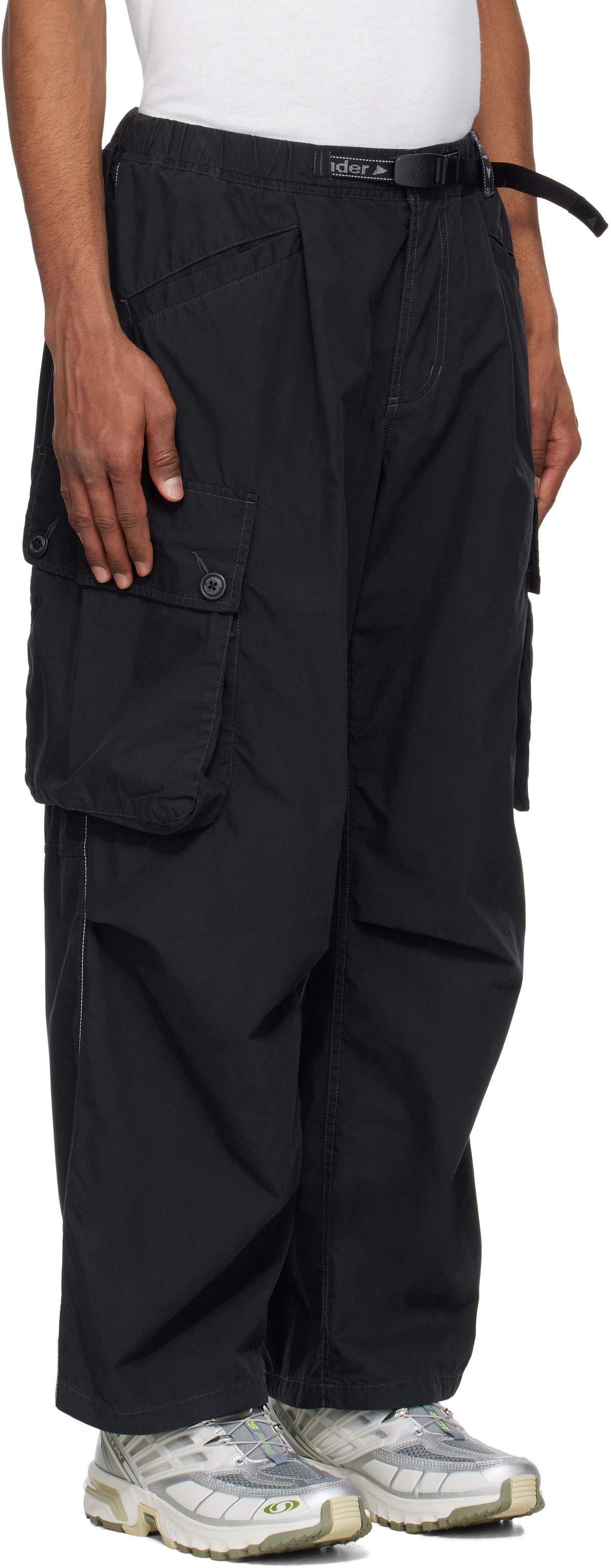and wander Black Gramicci Edition Military Wide Cargo Pants