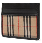 Burberry - Checked Twill and Leather Cardholder - Men - Tan