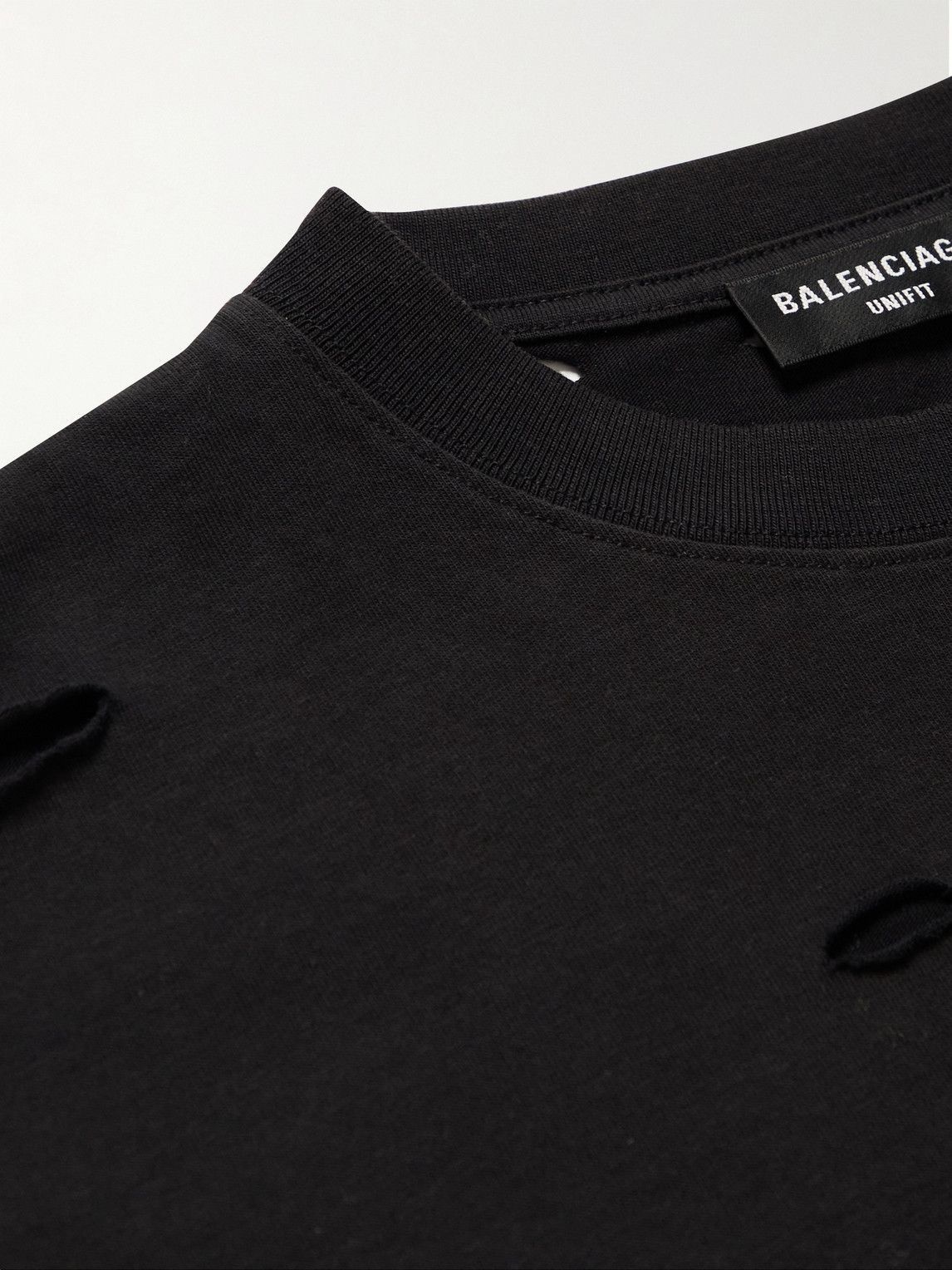 Balenciaga Blurred Logo Distressed T-shirt in Gray for Men