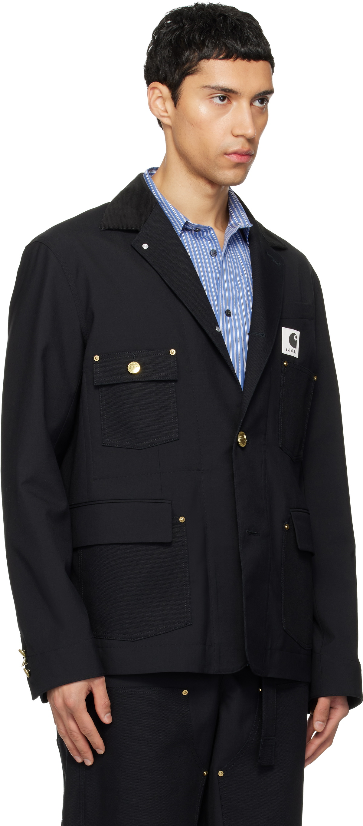 sacai Black Carhartt WIP Edition Suiting & Duck Blazer