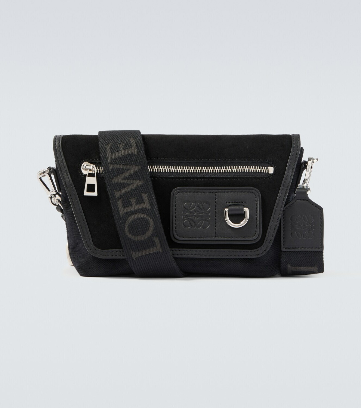 Loewe Flex Mini canvas and suede messenger bag